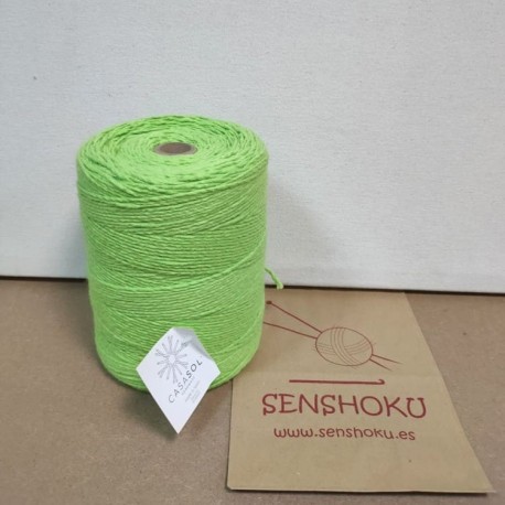 1 bobina de 1Kg de Veggie Wool en color verde neón