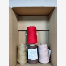 Pack de 4 conos de algodón orgánico Detox M - 1 camel + 1 rosa nude + 1 rojo + 1 marrón chocolate