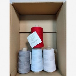 Pack de 4 conos de algodón orgánico Detox M - 1 gris pálido + 1 celeste + 1 rojo + 1 gris