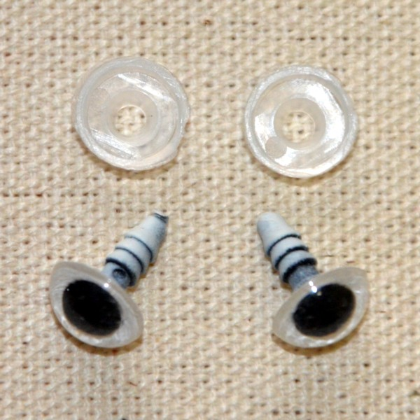 Ojos de seguridad para amigurumis de 10 mm en blanco y negro - Senshoku