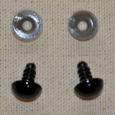 10 ojos de seguridad para amigurumis, 12mm - negro